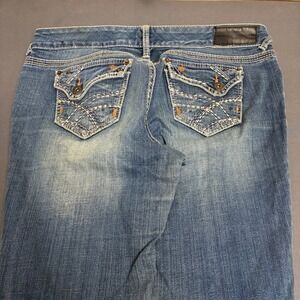 Twenty One Black Rue 21 Women's Embellished Dark Wash Mid Rise Jeans Size 34x31